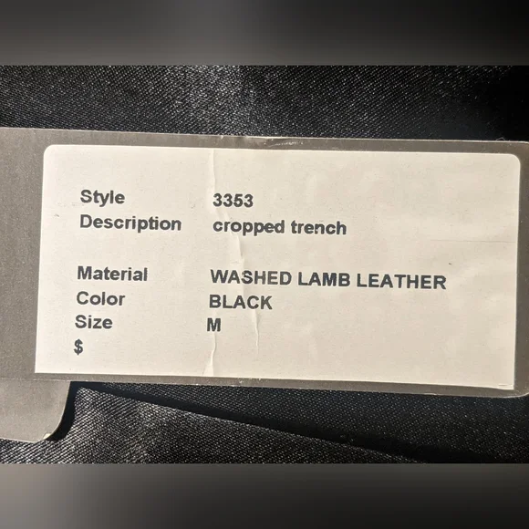 NWT washed lamb leather DOMA Cropped Trench Jacket SZ M